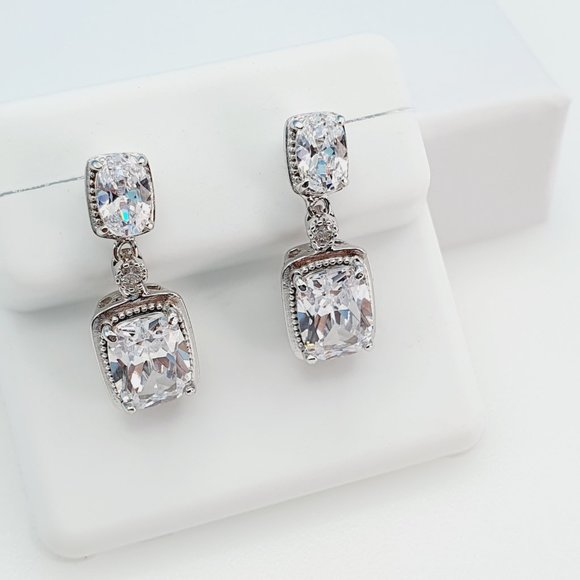 "925 Sterling Silver Cubic Zirconia Earrings, U19254849 - Picture 4 of 11